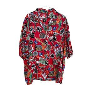 NFL Originals Men Shirt XL Red Hawaiian Tampa Bay Buccaneers Football Retro 80s